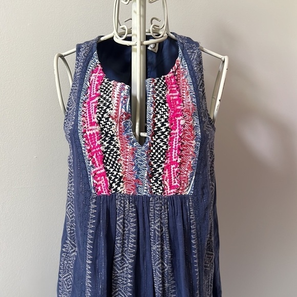 Anthropology Akemi+Kin Embroidery Blue Morten Mini Dress - Picture 4 of 9